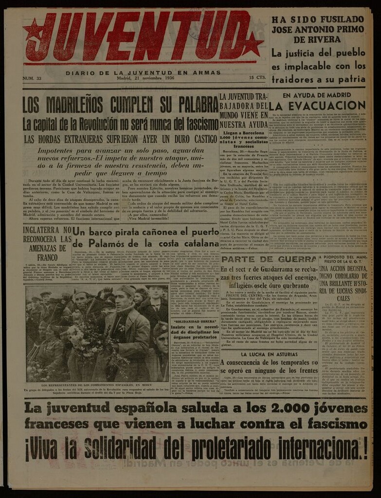 Miniatura de Juventud: diario de la juventud en armas del 21 de noviembre de 1936