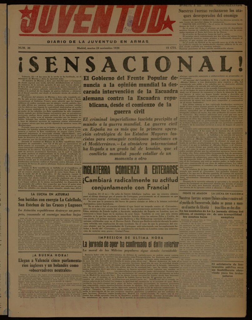 Miniatura de Juventud: diario de la juventud en armas del 24 de noviembre de 1936