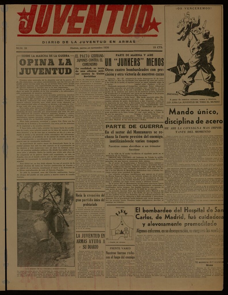 Miniatura de Juventud: diario de la juventud en armas del 26 de noviembre de 1936
