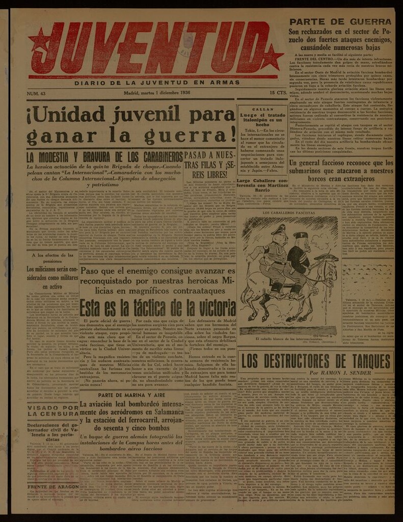 Miniatura de Juventud: diario de la juventud en armas del 1 de diciembre de 1936