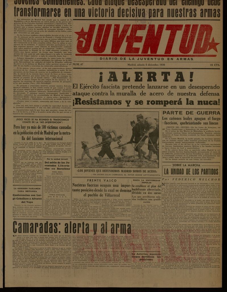 Miniatura de Juventud: diario de la juventud en armas del 5 de diciembre de 1936