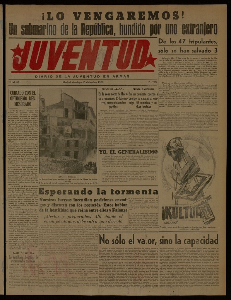 Miniatura de Juventud: diario de la juventud en armas del 13 de diciembre de 1936