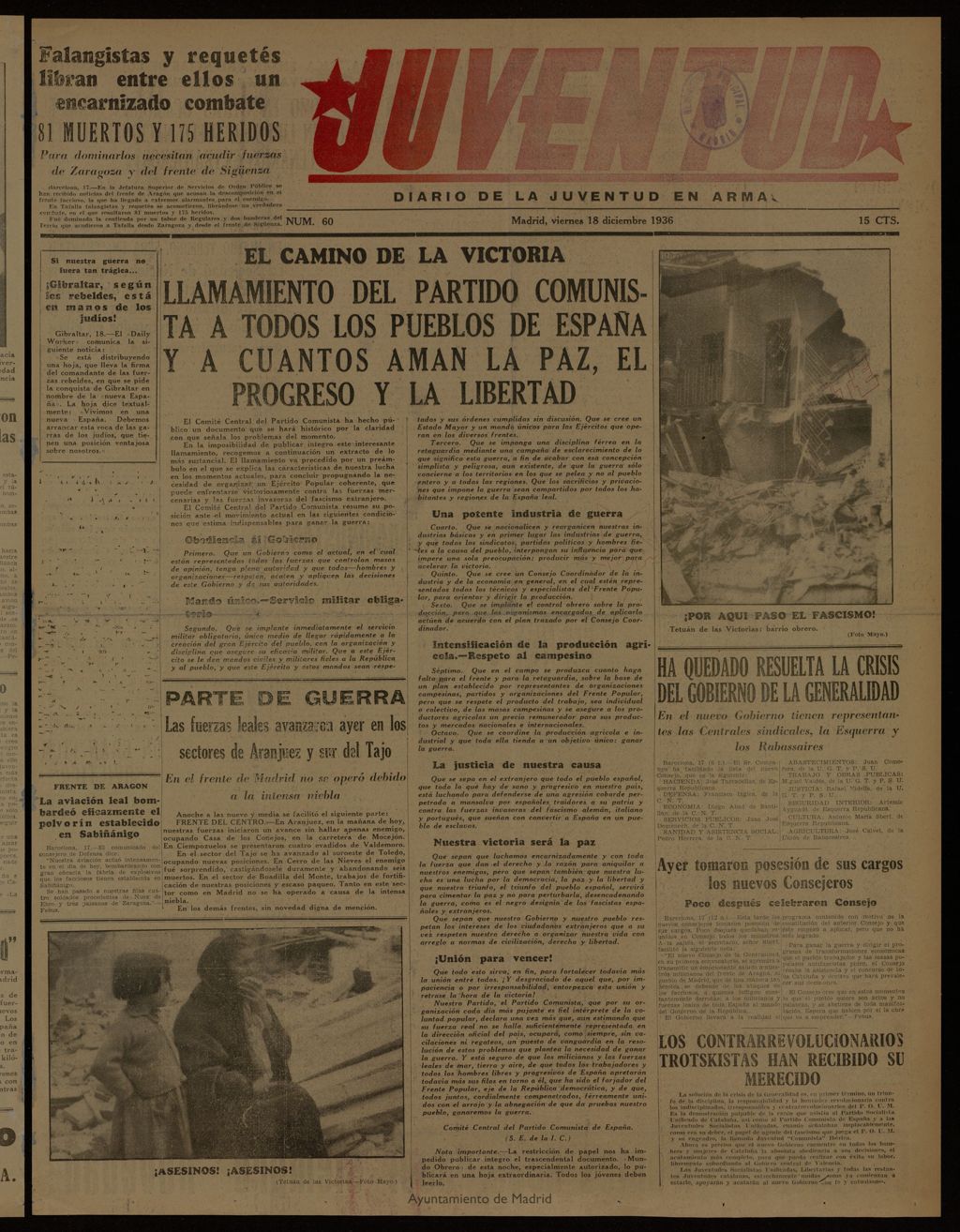 Miniatura de Juventud: diario de la juventud en armas del 18 de diciembre de 1936