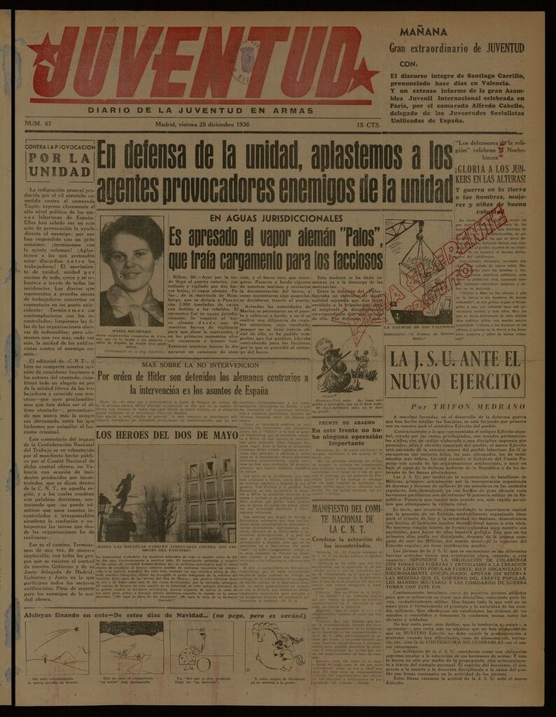 Miniatura de Juventud: diario de la juventud en armas del 25 de diciembre de 1936