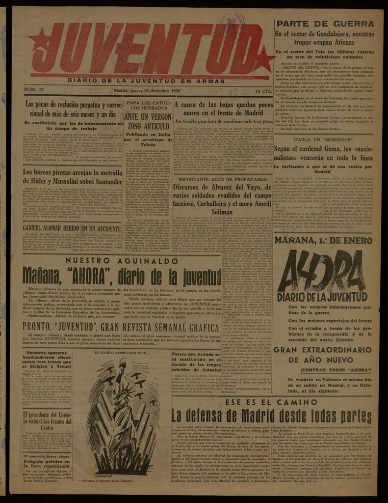 Miniatura de Juventud: diario de la juventud en armas del 31 de diciembre de 1936