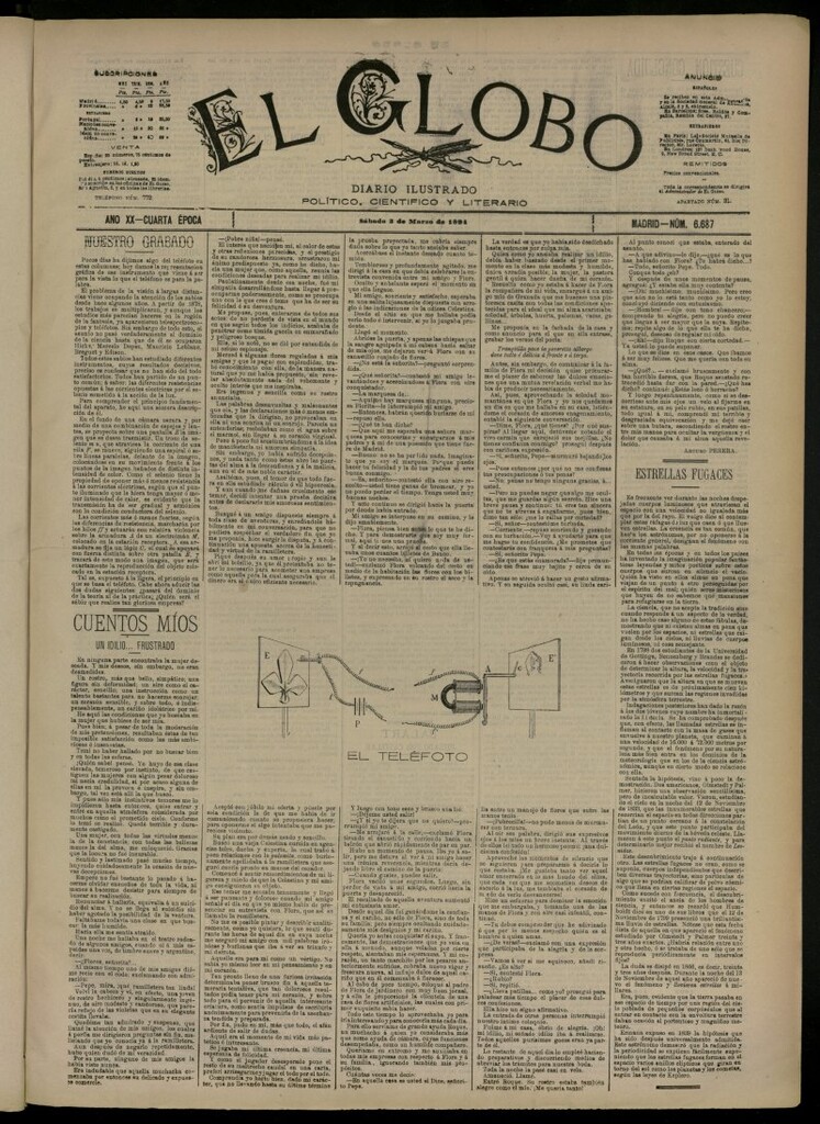 Miniatura de El Globo : diario ilustrado del 3 de marzo de 1894, nº 6687