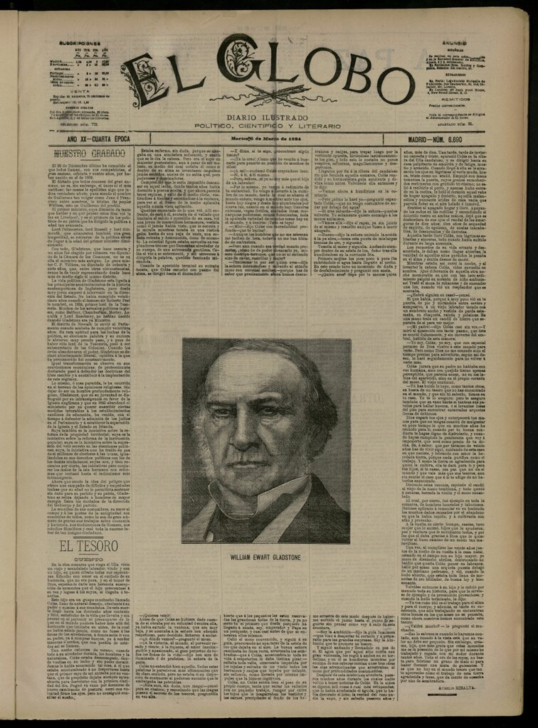 Miniatura de El Globo : diario ilustrado del 6 de marzo de 1894, nº 6690