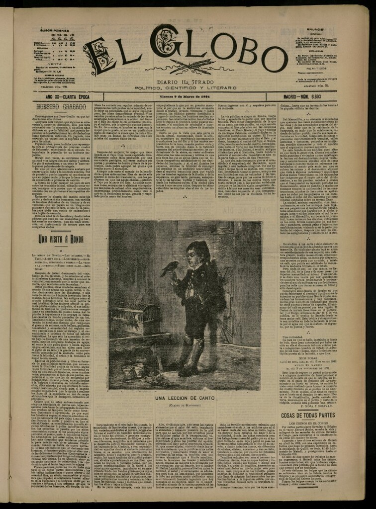 Miniatura de El Globo : diario ilustrado del 9 de marzo de 1894, nº 6693