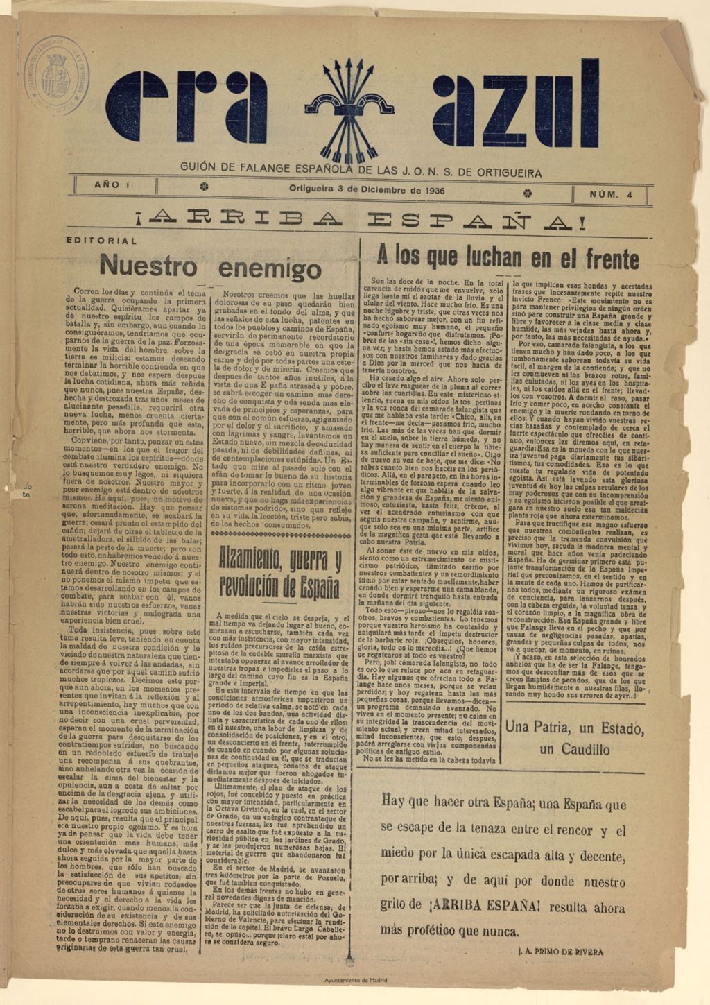 Miniatura de Era Azul del 3 de diciembre de 1936