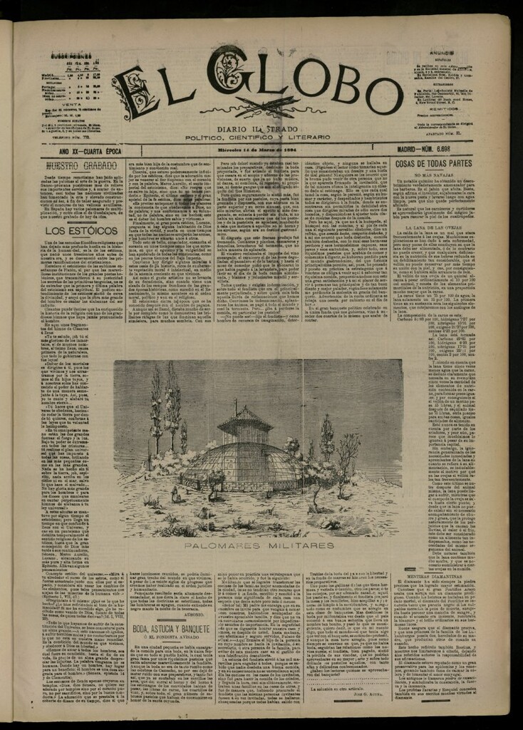 Miniatura de El Globo : diario ilustrado del 14 de marzo de 1894, nº 6698