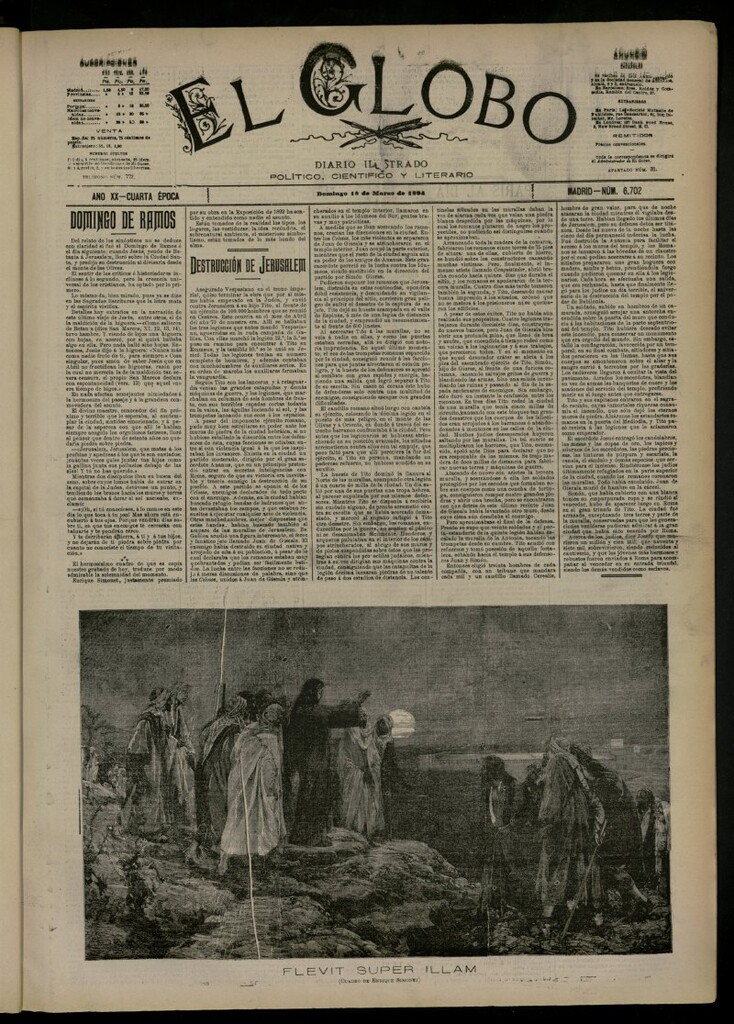 Miniatura de El Globo : diario ilustrado del 18 de marzo de 1894, nº 6702