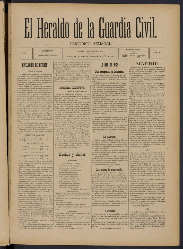Miniatura de Heraldo de la Guardia Civil del 9 de julio de 1893