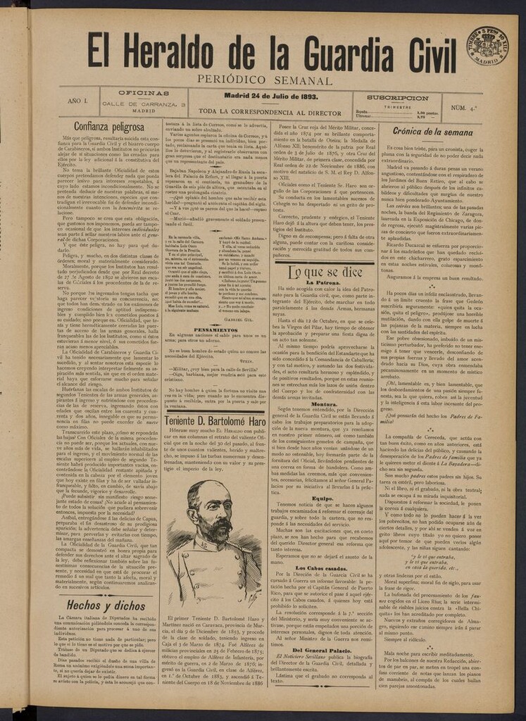 Miniatura de Heraldo de la Guardia Civil del 24 de julio de 1893