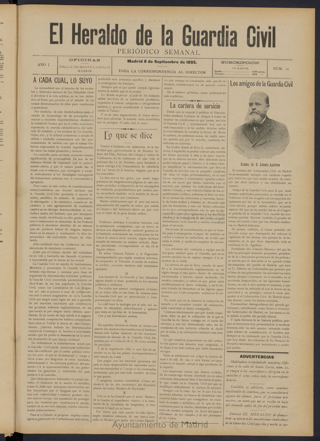 Miniatura de Heraldo de la Guardia Civil del 8 de septiembre de 1893