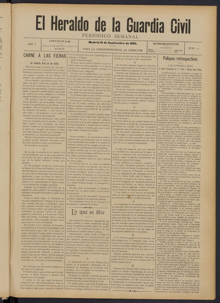 Miniatura de Heraldo de la Guardia Civil del 16 de septiembre de 1893
