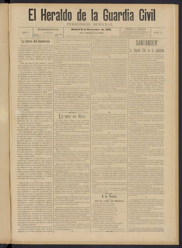 Miniatura de Heraldo de la Guardia Civil del 16 de noviembre de 1893
