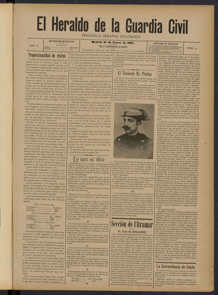 Miniatura de Heraldo de la Guardia Civil del 16 de enero de 1894