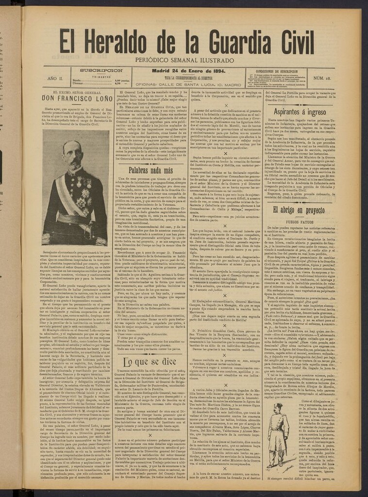 Miniatura de Heraldo de la Guardia Civil del 24 de enero de 1894