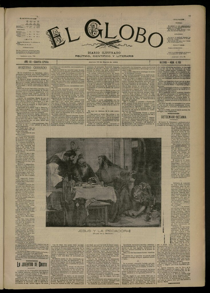 Miniatura de El Globo : diario ilustrado del 22 de marzo de 1894, nº 6706