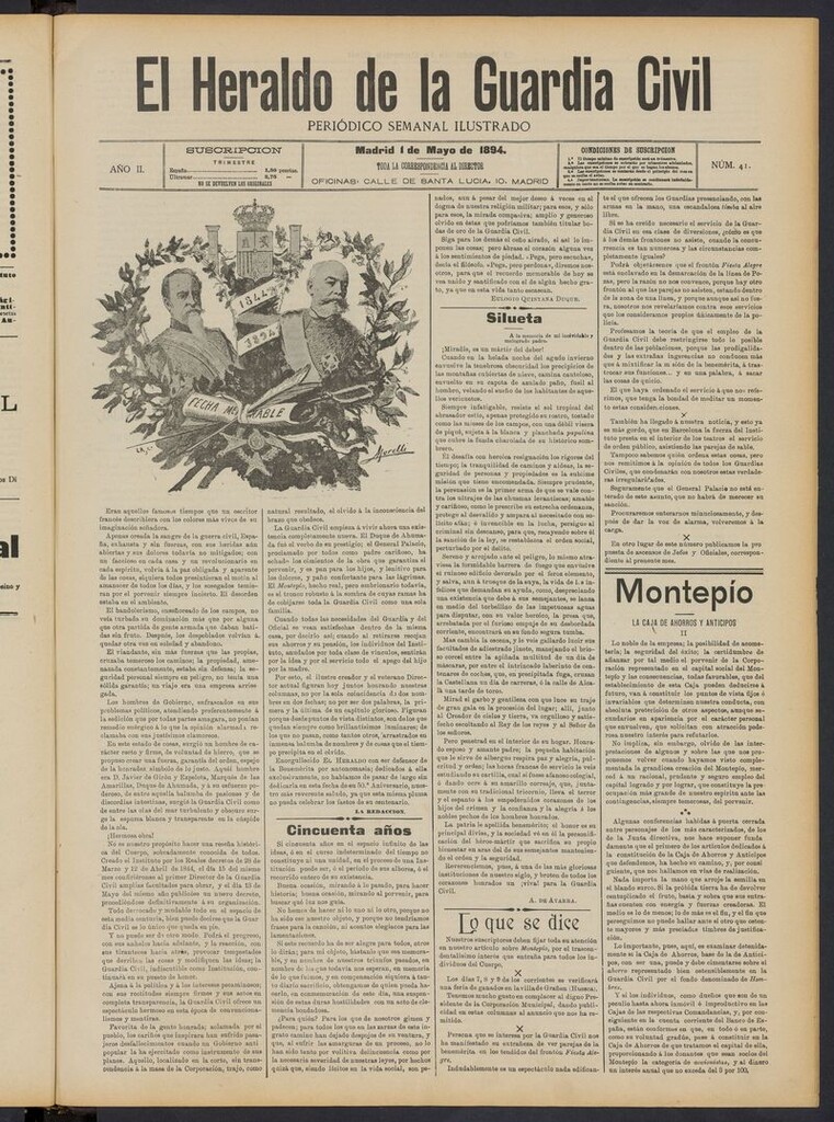 Miniatura de Heraldo de la Guardia Civil del 1 de mayo de 1894