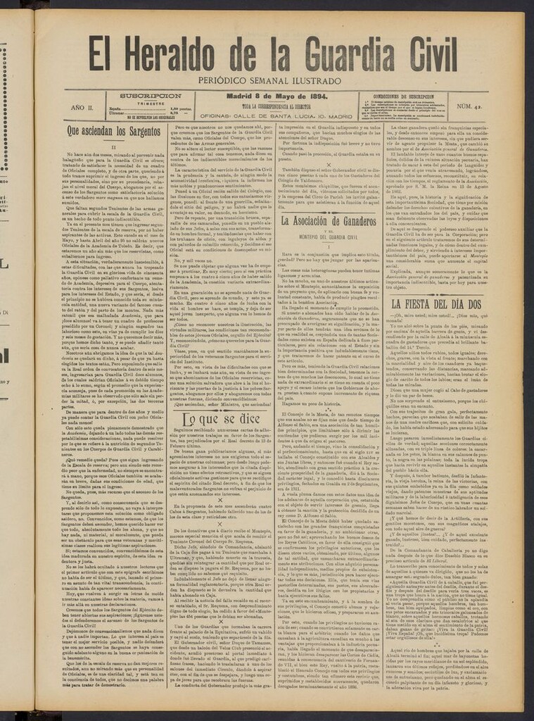 Miniatura de Heraldo de la Guardia Civil del 8 de mayo de 1894