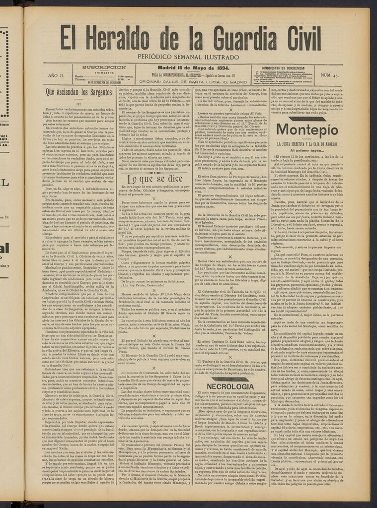 Miniatura de Heraldo de la Guardia Civil del 16 de mayo de 1894