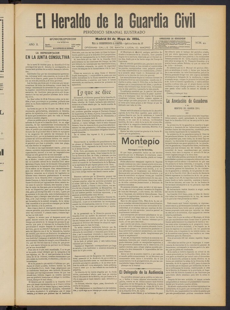 Miniatura de Heraldo de la Guardia Civil del 24 de mayo de 1894