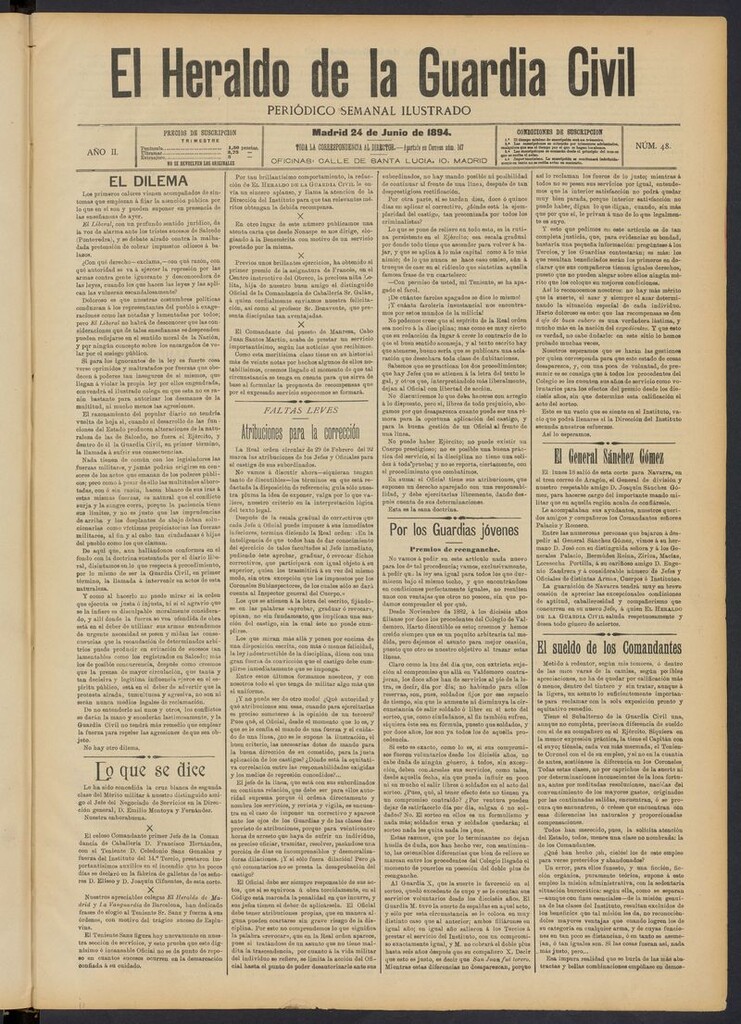 Miniatura de Heraldo de la Guardia Civil del 24 de junio de 1894