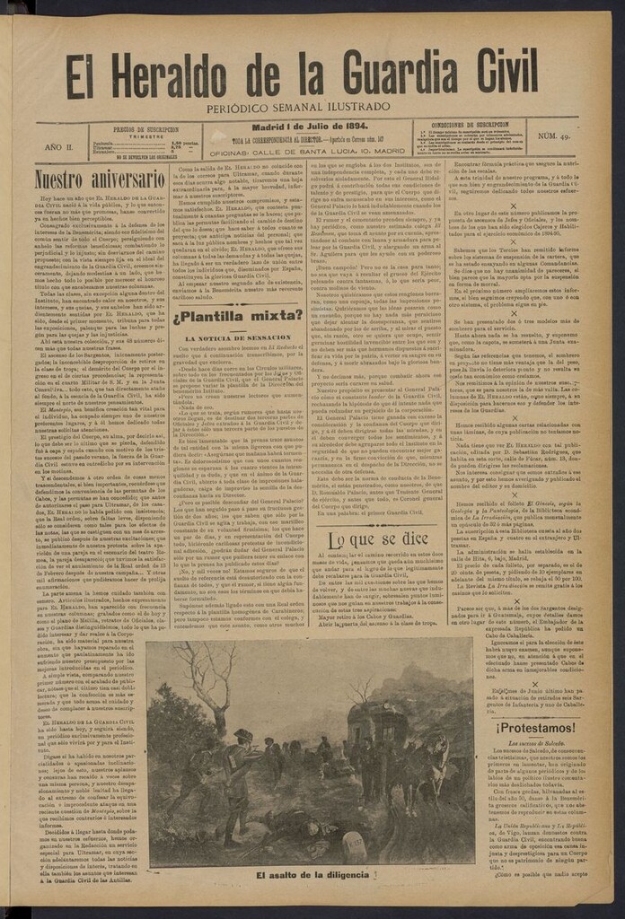 Miniatura de Heraldo de la Guardia Civil del 1 de julio de 1894