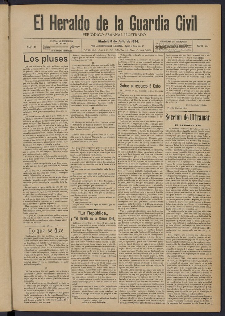 Miniatura de Heraldo de la Guardia Civil del 8 de julio de 1894