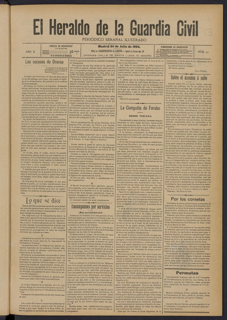 Miniatura de Heraldo de la Guardia Civil del 24 de julio de 1894