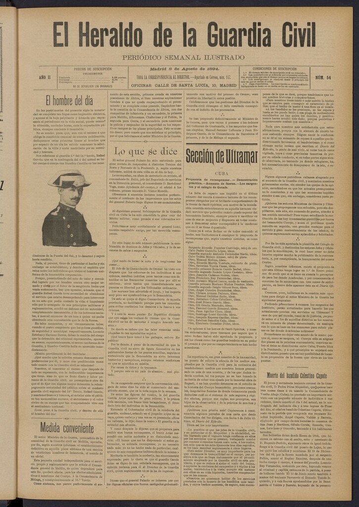 Miniatura de Heraldo de la Guardia Civil del 8 de agosto de 1894