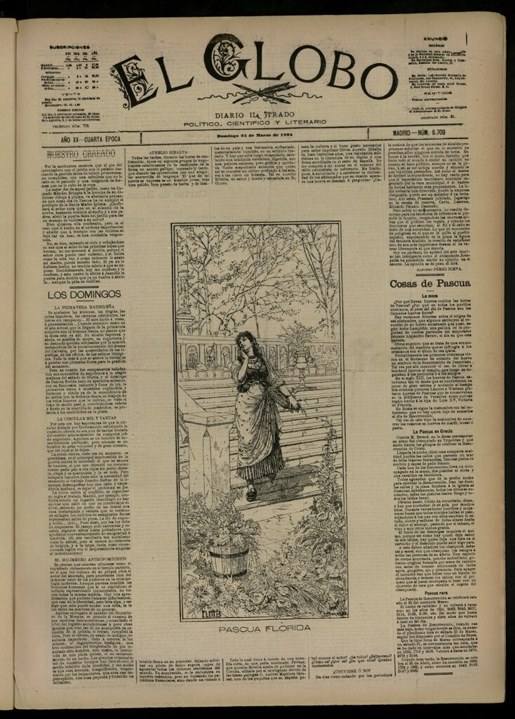 Miniatura de El Globo : diario ilustrado del 25 de marzo de 1894, nº 6709