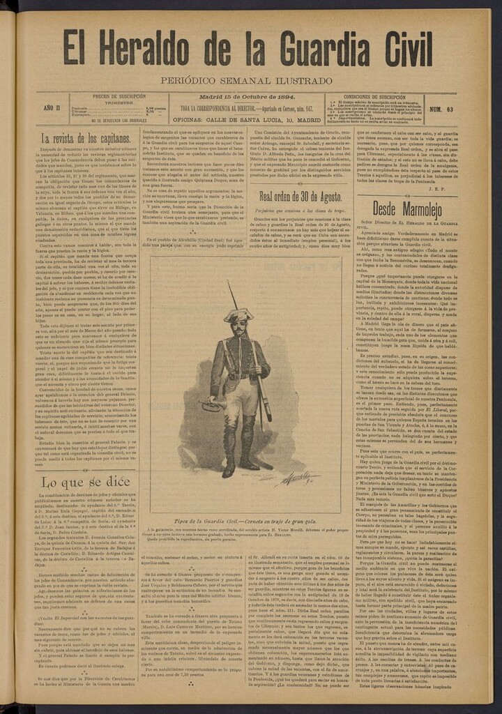 Miniatura de Heraldo de la Guardia Civil del 15 de octubre de 1894