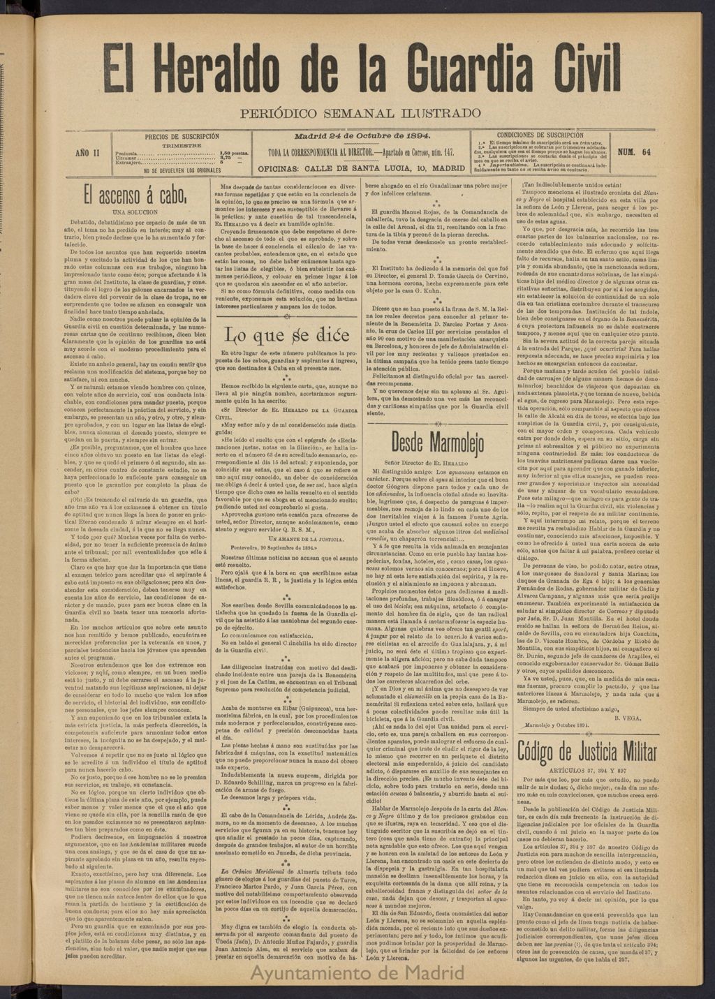 Miniatura de Heraldo de la Guardia Civil del 24 de octubre de 1894