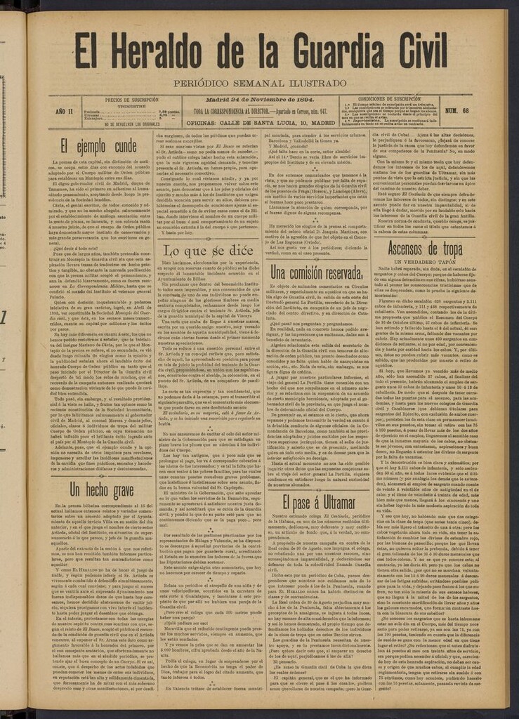 Miniatura de Heraldo de la Guardia Civil del 24 de noviembre de 1894
