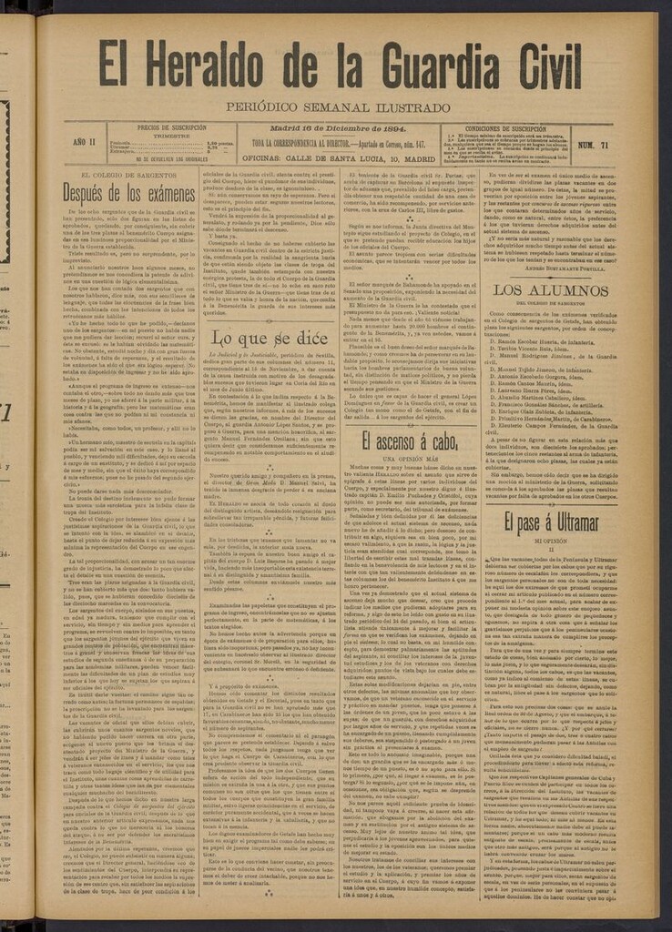 Miniatura de Heraldo de la Guardia Civil del 16 de diciembre de 1894
