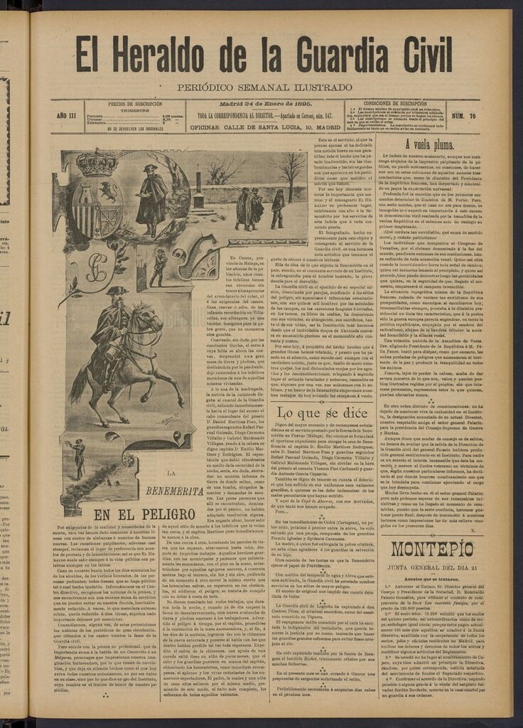 Miniatura de Heraldo de la Guardia Civil del 24 de enero de 1895