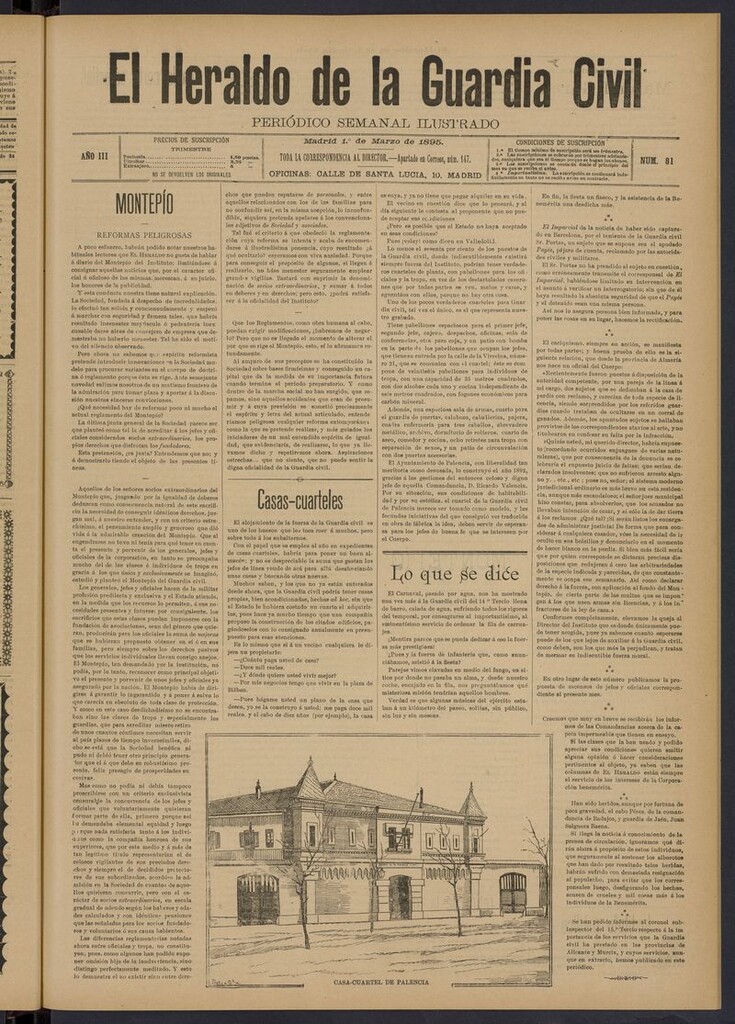 Miniatura de Heraldo de la Guardia Civil del 1 de marzo de 1895