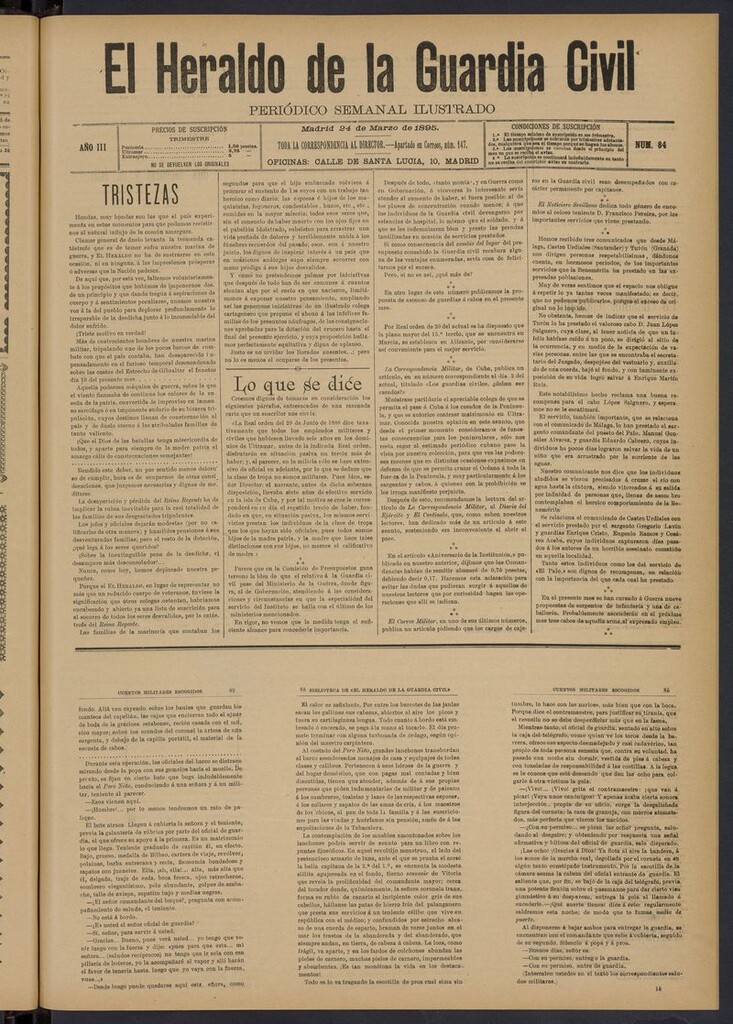 Miniatura de Heraldo de la Guardia Civil del 24 de marzo de 1895