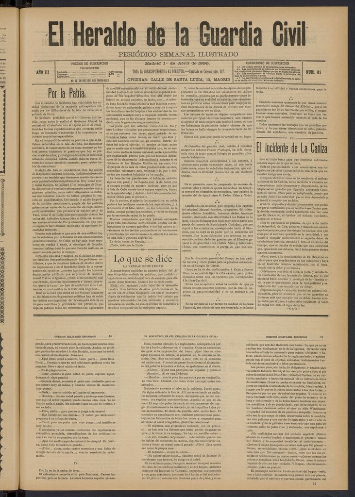Miniatura de Heraldo de la Guardia Civil del 1 de abril de 1895