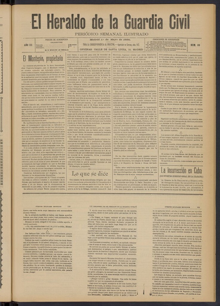 Miniatura de Heraldo de la Guardia Civil del 1 de mayo de 1895