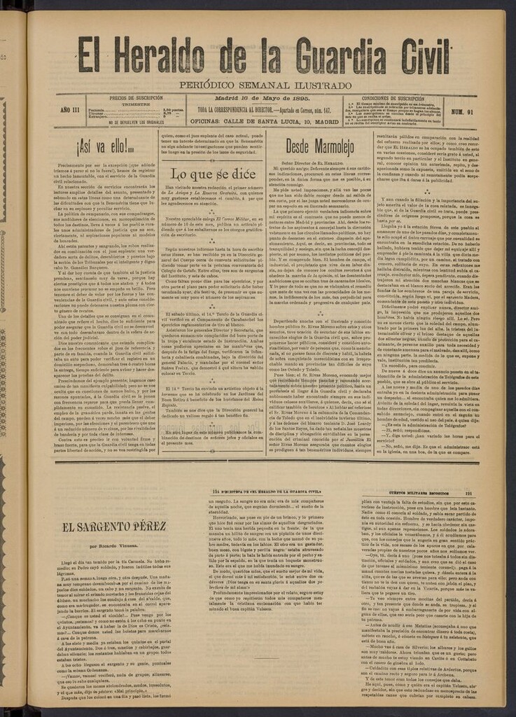 Miniatura de Heraldo de la Guardia Civil del 16 de mayo de 1895