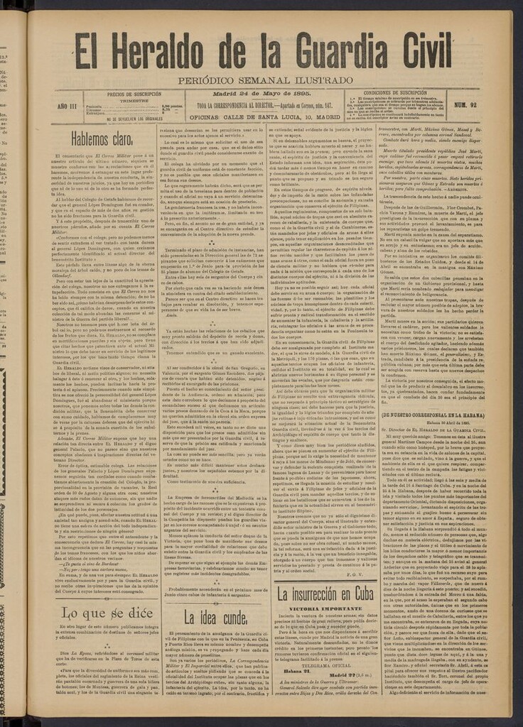 Miniatura de Heraldo de la Guardia Civil del 24 de mayo de 1895