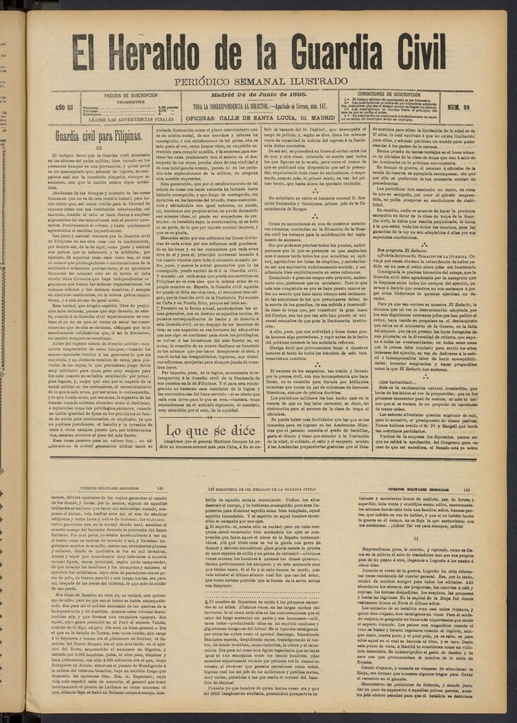 Miniatura de Heraldo de la Guardia Civil del 24 de junio de 1895