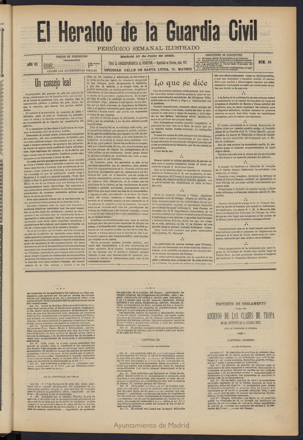 Miniatura de Heraldo de la Guardia Civil del 16 de julio de 1895