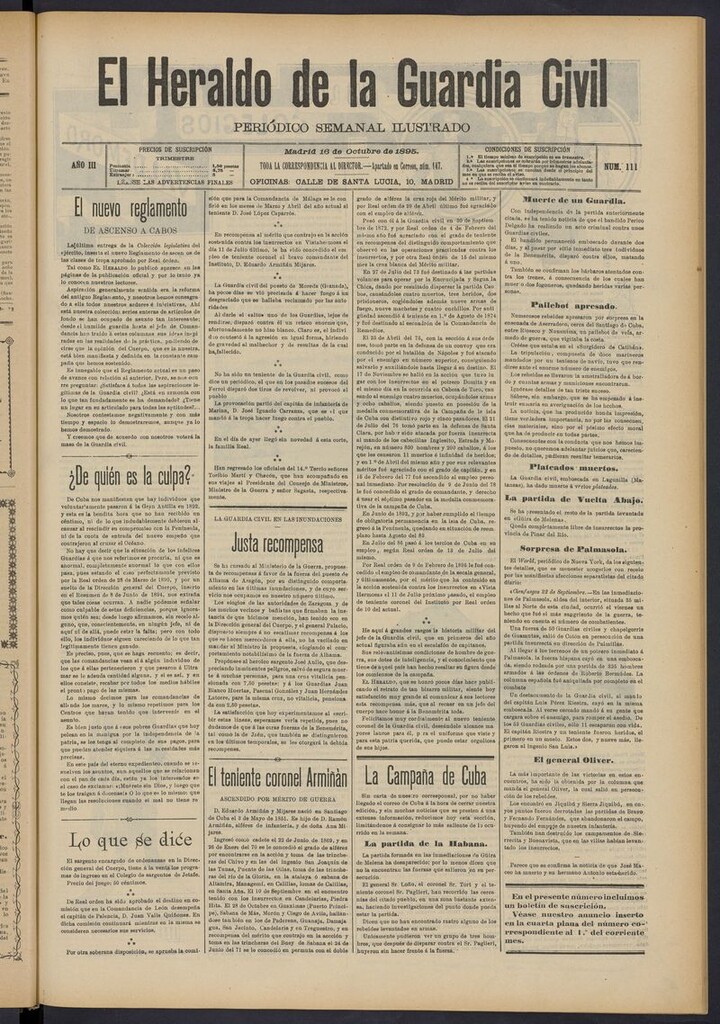 Miniatura de Heraldo de la Guardia Civil del 16 de octubre de 1895