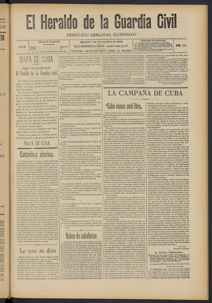 Miniatura de Heraldo de la Guardia Civil del 1 de noviembre de 1895