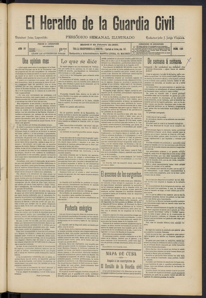 Miniatura de Heraldo de la Guardia Civil del 8 de febrero de 1896