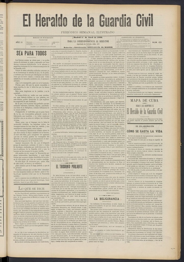 Miniatura de Heraldo de la Guardia Civil del 1 de abril de 1896